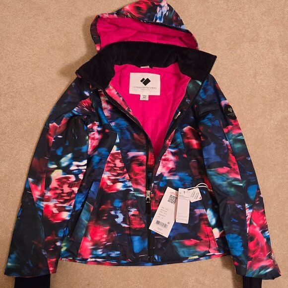 Obermeyer Rylee Print Jacket, Teen Med 10-12 Color Bloominescense, NEW Hooded - Picture 5 of 16